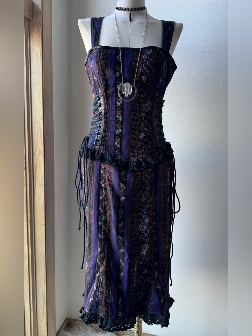 Vintage Y2K punk goth corset dress Hot Topic authentic - Picture 2 of 7
